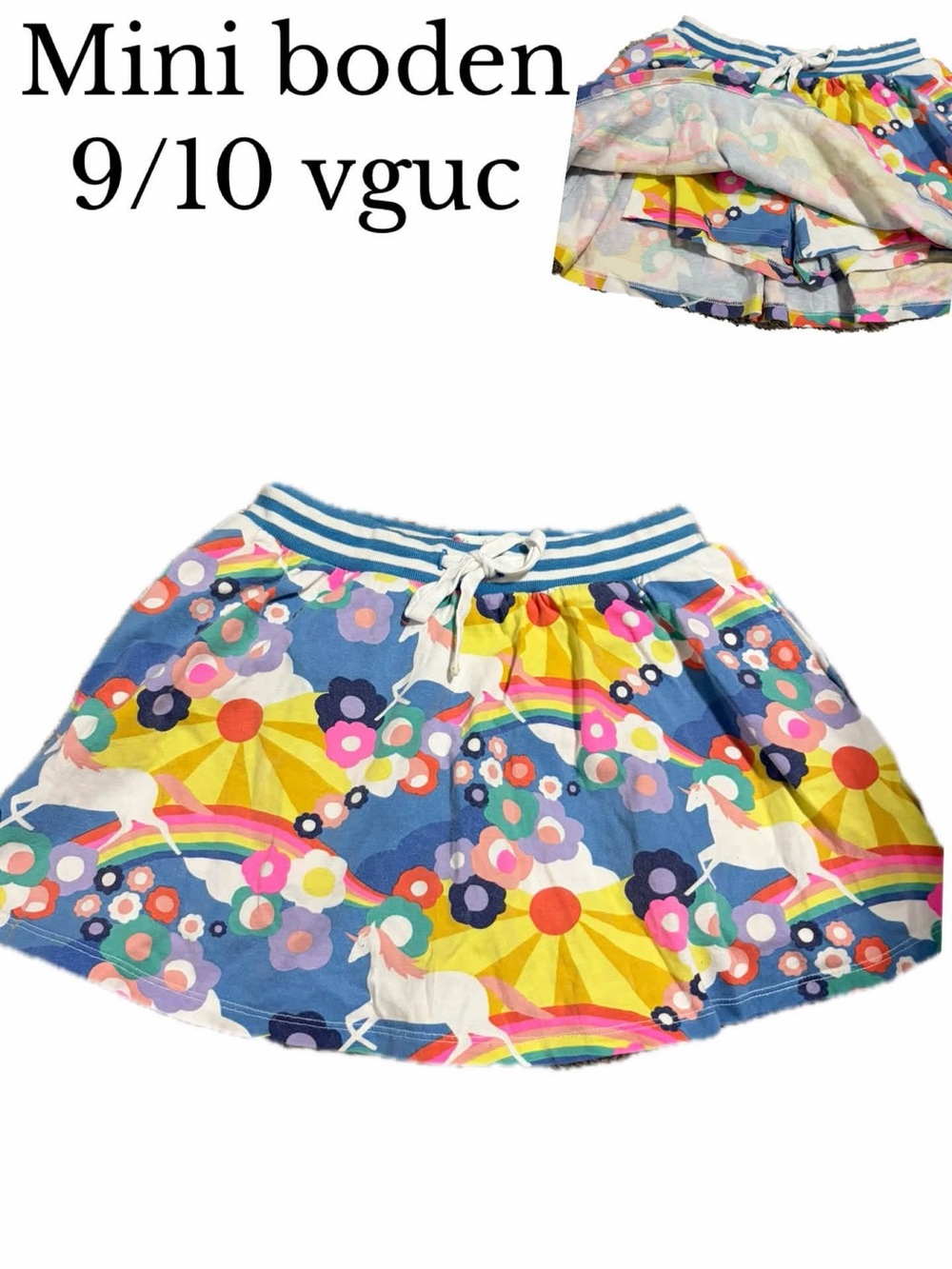 Mini boden 9/10 unicorn skort